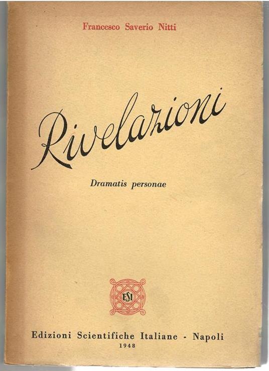 Rivelazioni. Dramatis Personae - F. Saverio Nitti - copertina