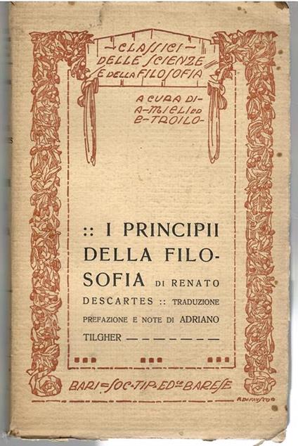 I Principii Della Filosofia - copertina