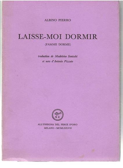 Laisse-Moi Dormir (famme dorme) - Albino Pierro - copertina
