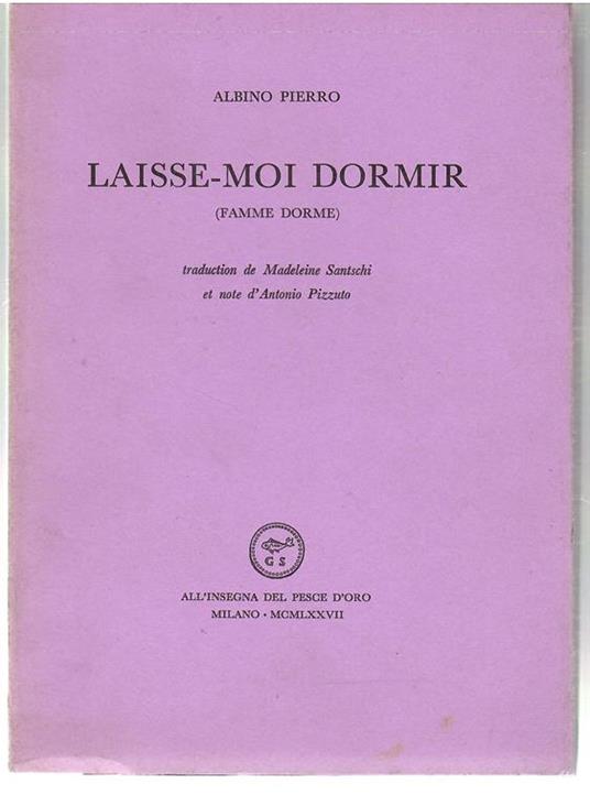 Laisse-Moi Dormir (famme dorme) - Albino Pierro - copertina