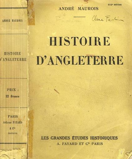 Histoire d'angleterre - André Maurois - copertina