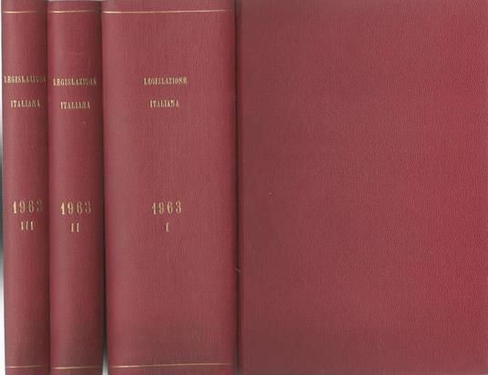 La legislazione italiana. Anno 1963 - copertina