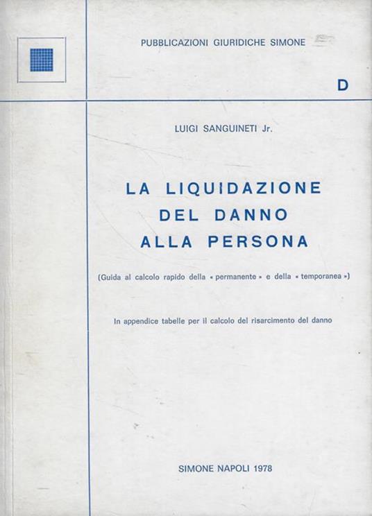 La liquidazione del danno alla persona - copertina