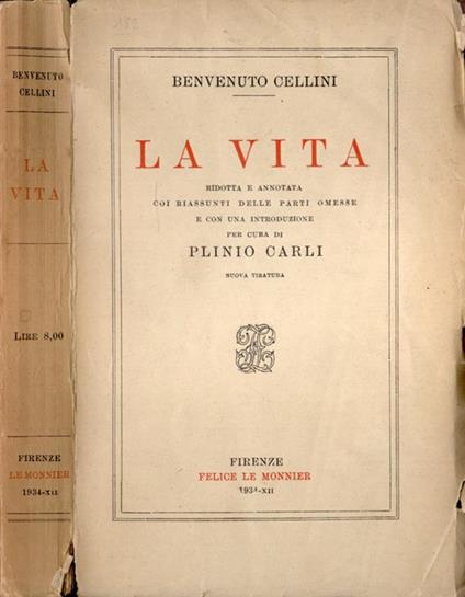 La vita - Benvenuto Cellini - copertina