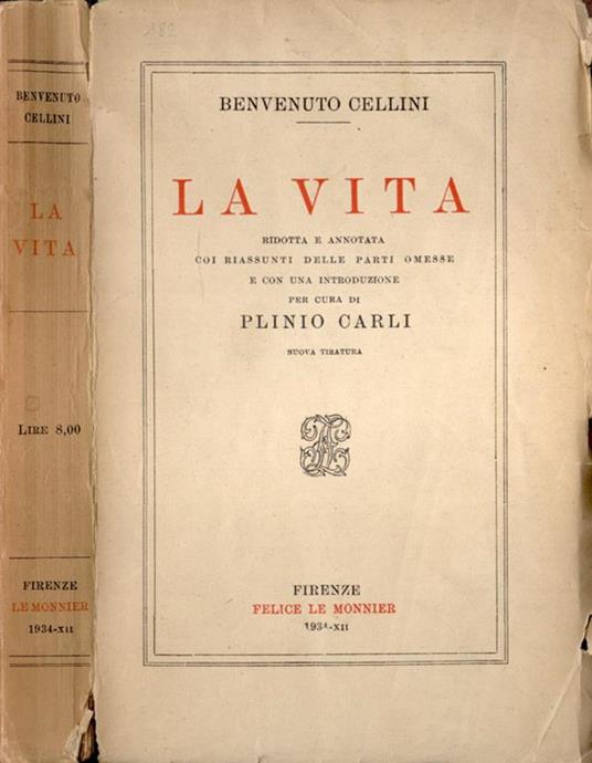 La vita - Benvenuto Cellini - copertina