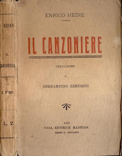 Il canzoniere - Heinrich Heine - copertina