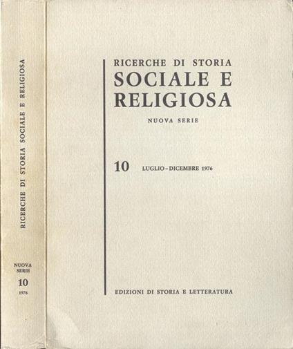 Ricerche di storia sociale e religiosa n. 10 - copertina
