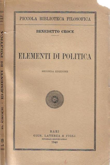 Elementi di politica - Benedetto Croce - copertina