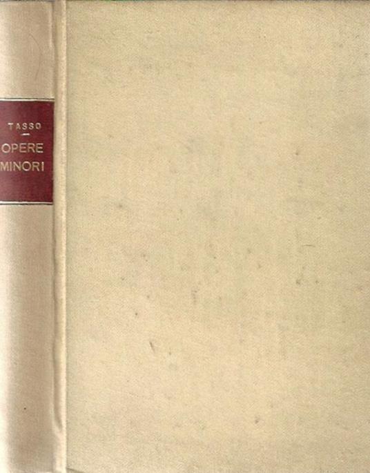 Opere Minori in versi e in prosa - Torquato Tasso - copertina