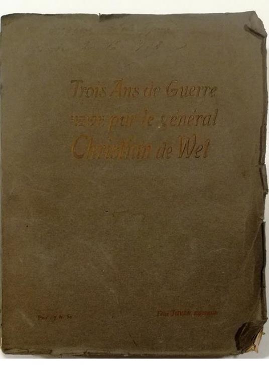 Trois ans de guerre par le Général Christian de Wet - Christian De Wet - copertina