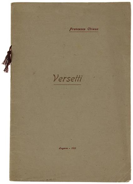 Versetti - Francesco Chiesa - copertina
