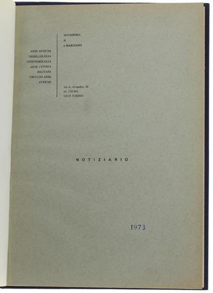 Accademia Di S.Marciano - Notiziario 1973 - copertina