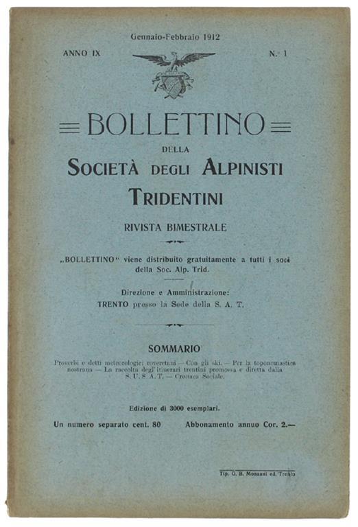 Bollettino. Anno Ix - N. 1 - Gennaio-Febbraio 1912 - copertina