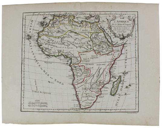 L' Afrique. [Original Copper Engraved Map, 1778] - Vaugondy (De) Robert, Dussy E - copertina