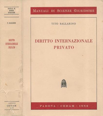 Diritto internazionale privato - Tito Ballarino - copertina