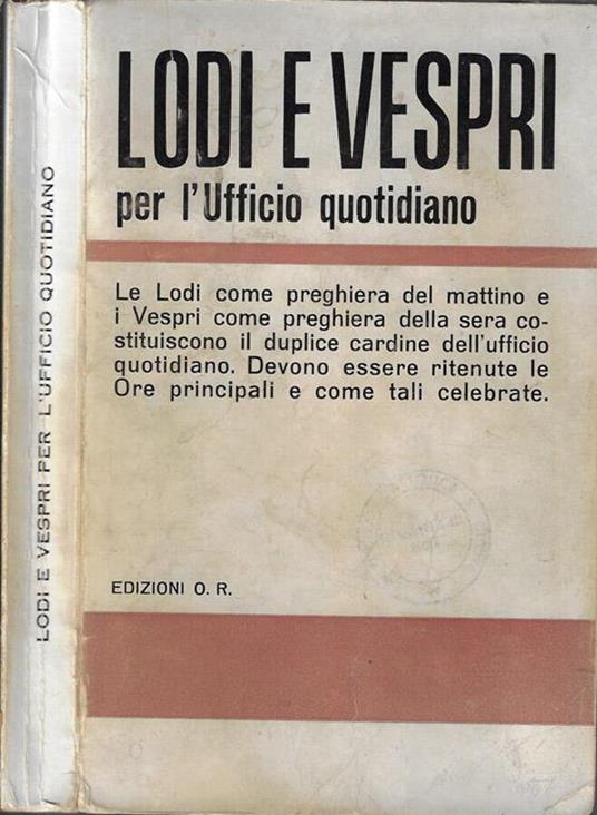 Lodi e vespri - copertina