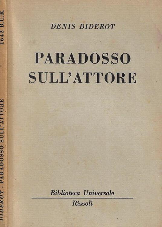 Paradosso sull'attore - Denis Diderot - copertina