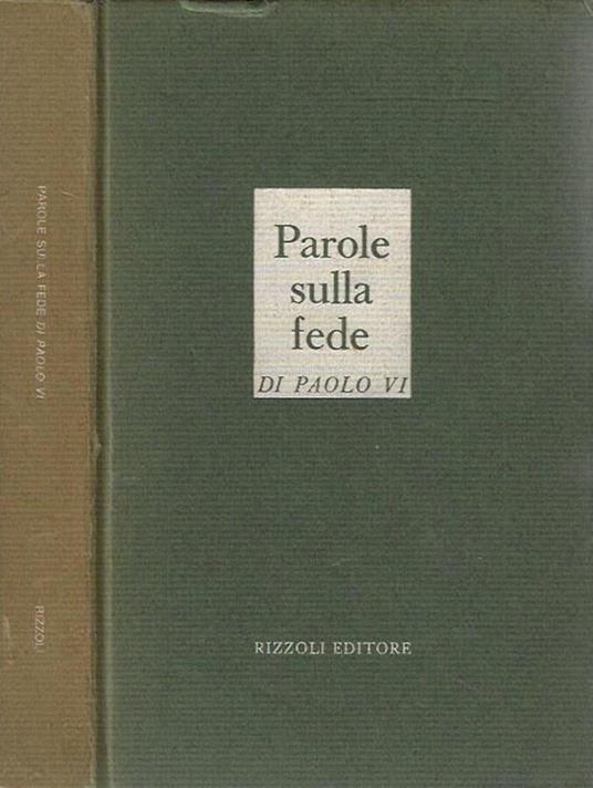 Parole sulla fede - Paolo VI - copertina