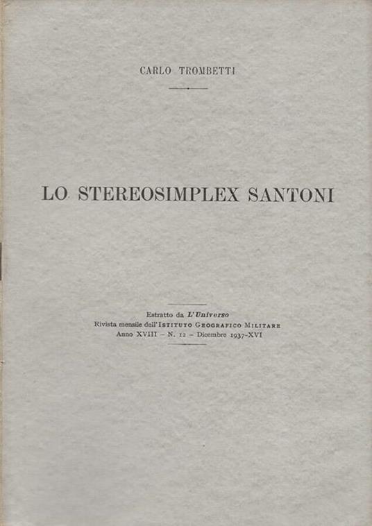 Lo Stereosimplex Santoni - Carlo Trombetta - copertina