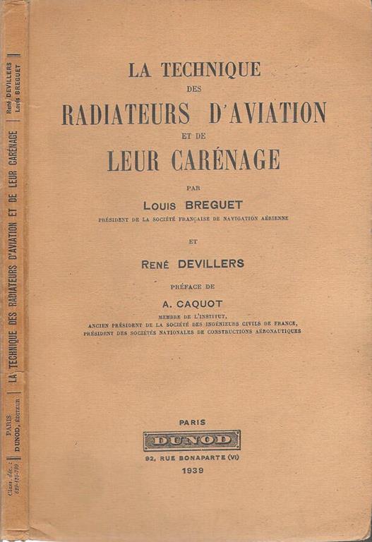 La tecnique des radiateurs d’aviation et de leur carènage - copertina