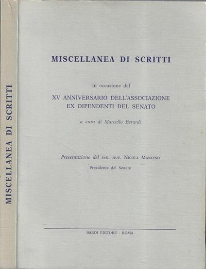 Miscellanea di scritti - copertina