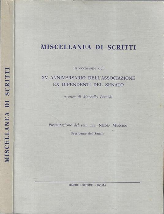 Miscellanea di scritti - copertina