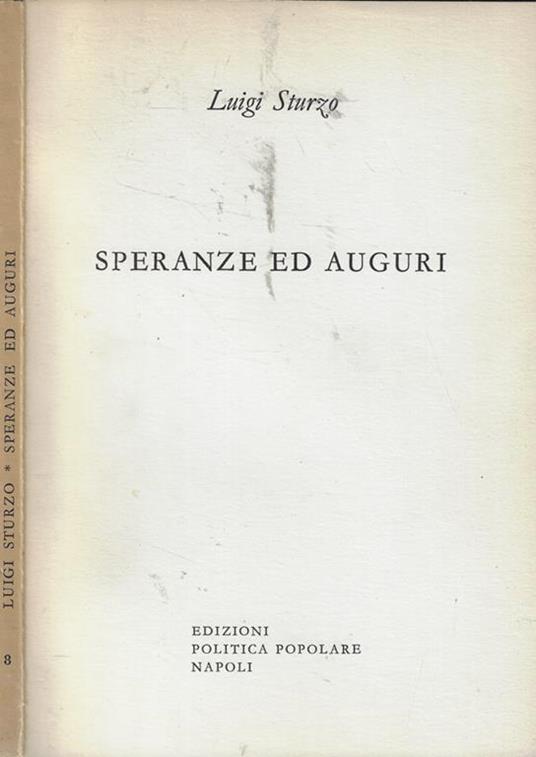 Speranze ed auguri - Luigi Sturzo - copertina