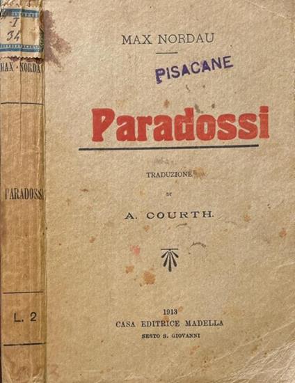 Paradossi - Max Nordau - copertina