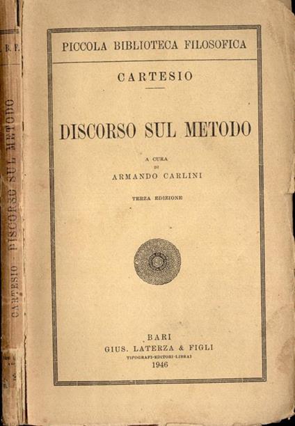 Discorso sul metodo - Renato Cartesio - copertina