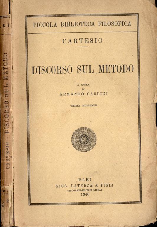 Discorso sul metodo - Renato Cartesio - copertina