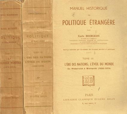 Manuel Historique de politique etrangere tome III, IV - Emile Bourgeois - copertina