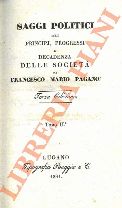 Saggi politici dei progressi e decadenza delle società