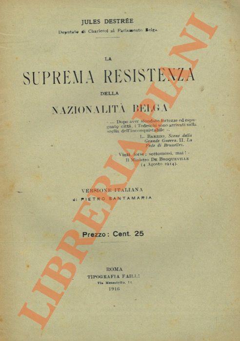 La suprema Resistenza della nazionalità belga - copertina