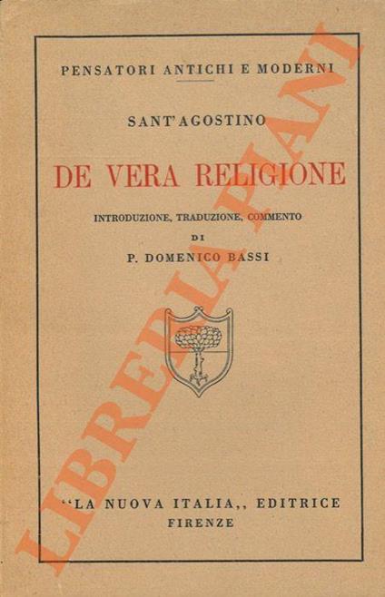 De Vera Religione - Agostino (sant') - copertina