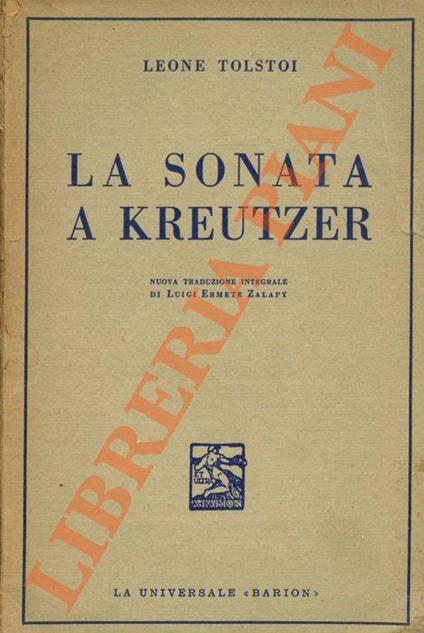 La sonata a Kreutzer, trad. di L.E.Zalapy - copertina