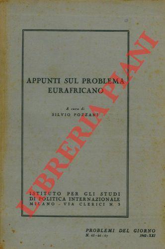 Appunti sul problema eurafricano - Silvio Pozzani - copertina