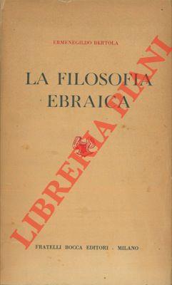 La filosofia ebraica - Ermenegildo Bertola - copertina