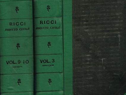 Corso teorico-pratico di diritto civile vol.III, IX/X. III-Delle successioni. IX/X-Dei contratti, Delle trascrizioni - Francesco Ricci - copertina