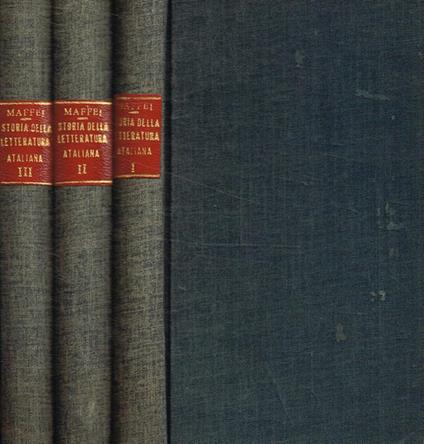 Storia della letteratura italiana 3voll - Giuseppe Maffei - copertina