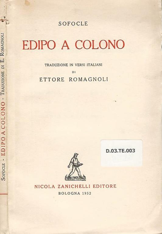 Edipo a Colono - Sofocle - copertina