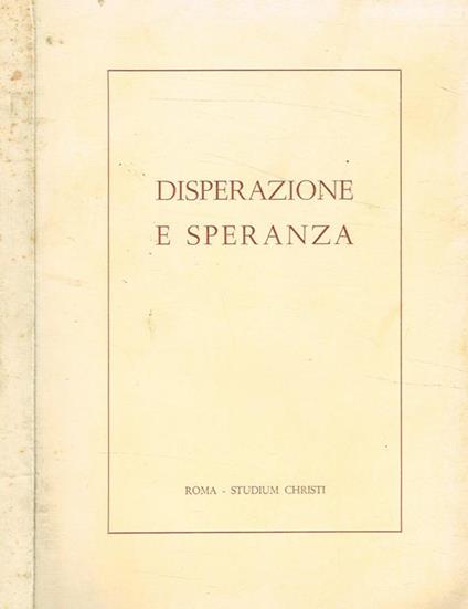Disperazione e speranza - copertina