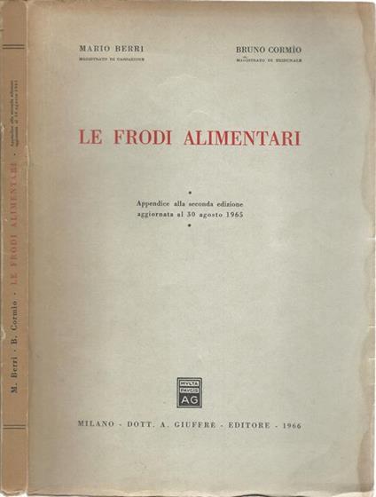 Le frodi alimentari - Mario Berri - copertina