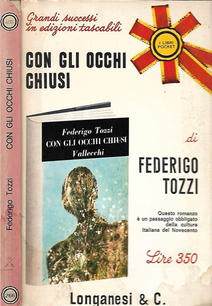 Con gli occhi chiusi - Federigo Tozzi - copertina