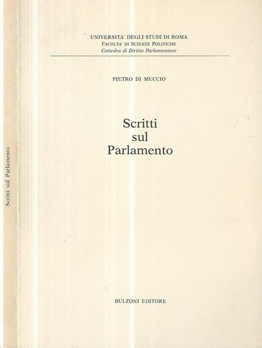 Scritti sul Parlamento - Pietro Di Muccio - copertina