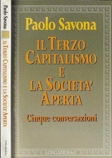 Il terzo capitalismo e la società aperta - Paolo Savona - copertina