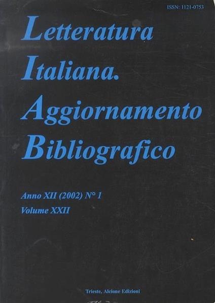 Letteratura italiana: aggiornamento bibliografico - copertina
