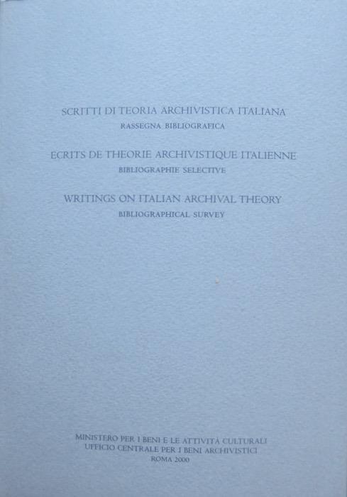 Scritti di teoria archivistica italiana: rassegna bibliografica - Marco Carassi - copertina