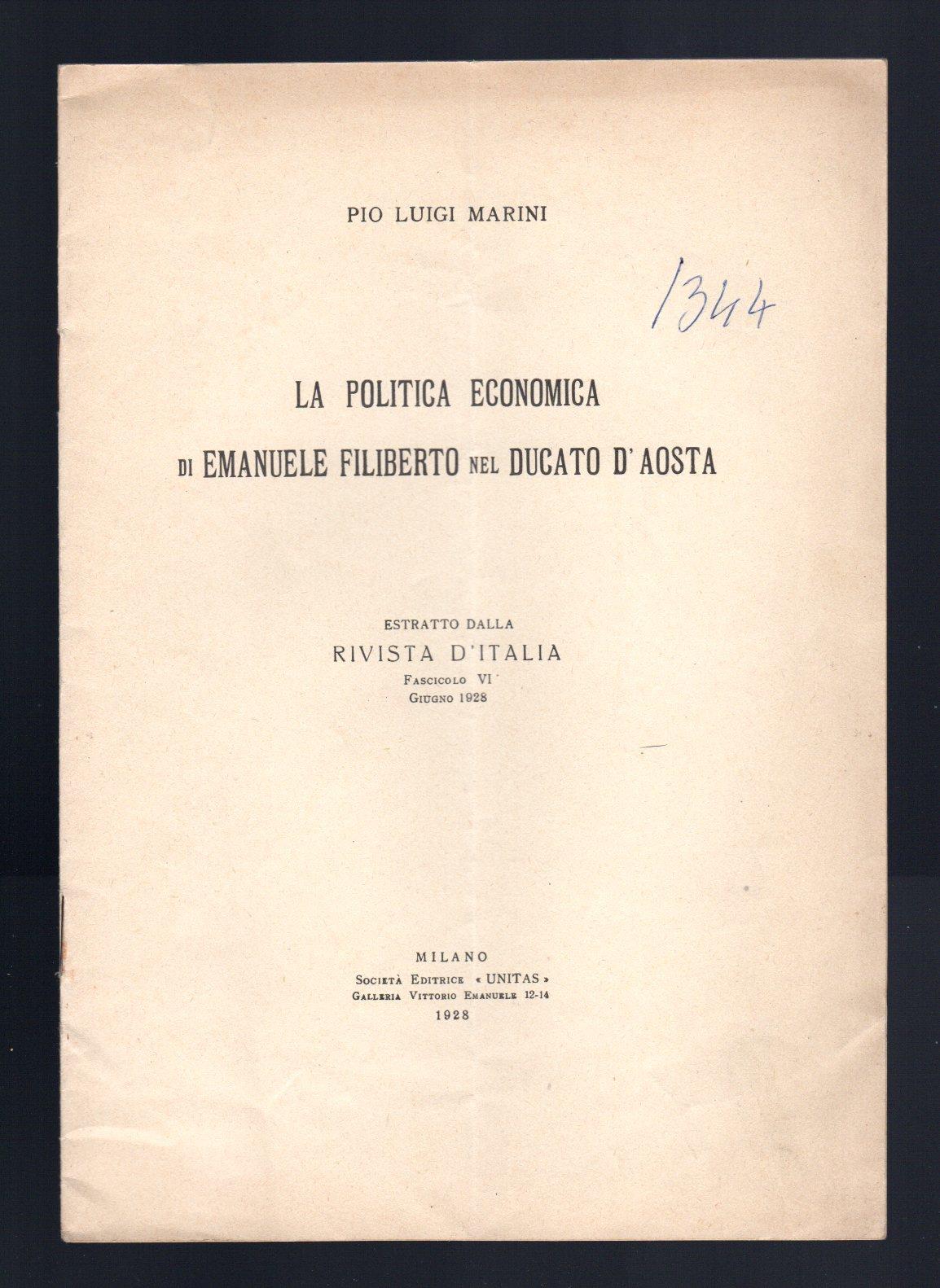 La politica economica di Emanuele Filiberto nel Ducato d'Aosta