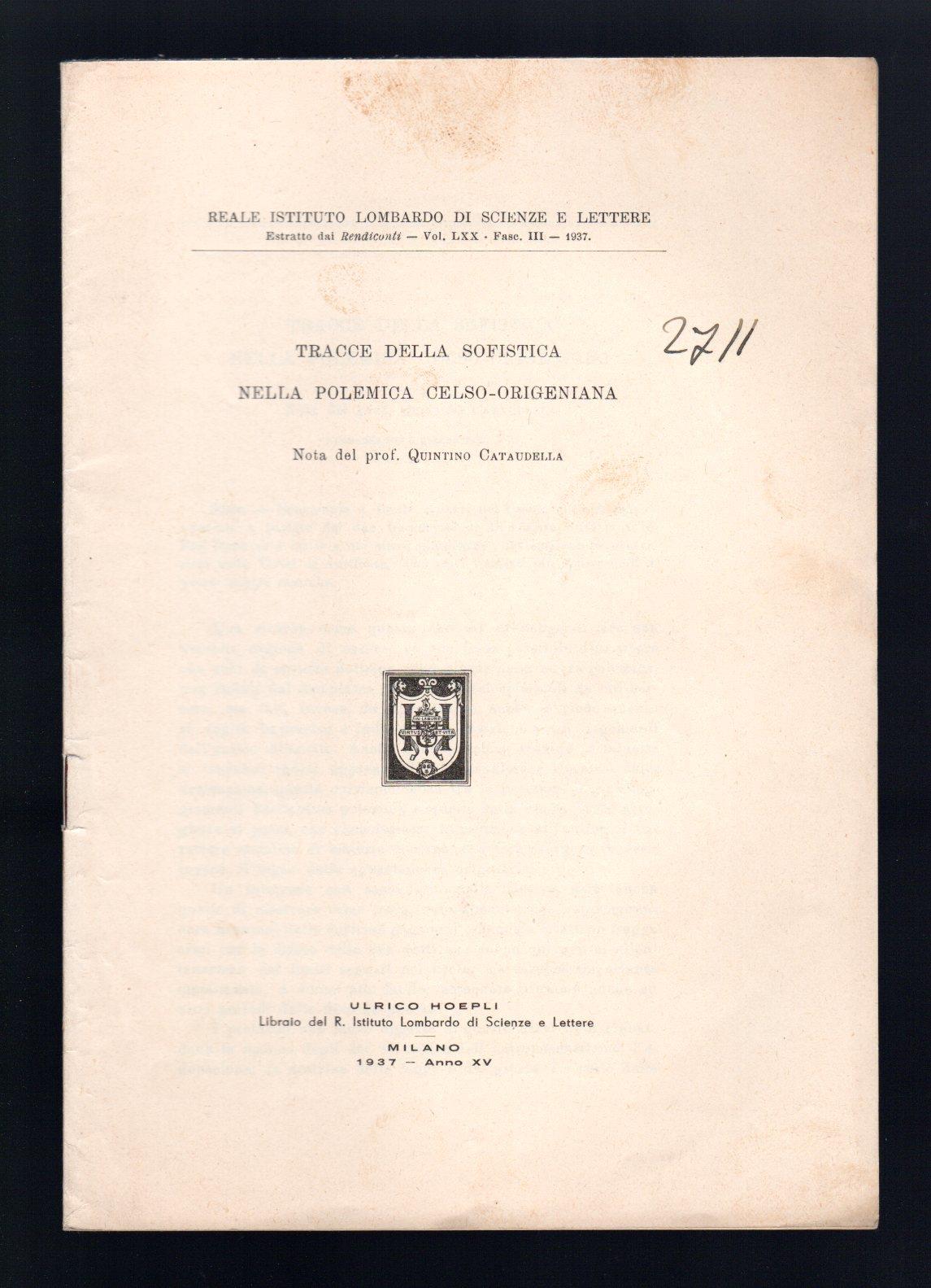 Tracce della Sofistica nella polemica celso-origeniana