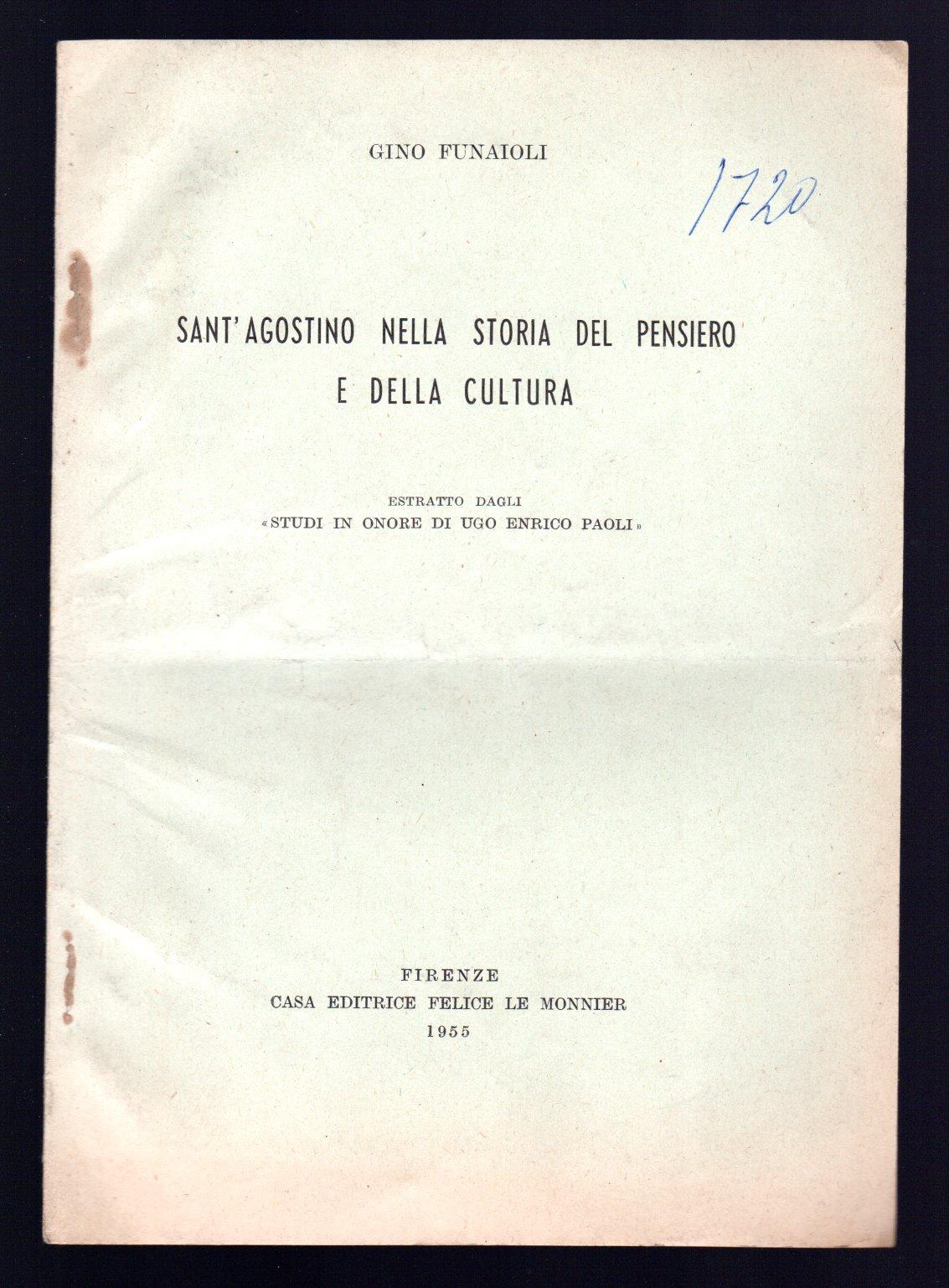 Sant'Agostino nella storia del pensiero e della cultura